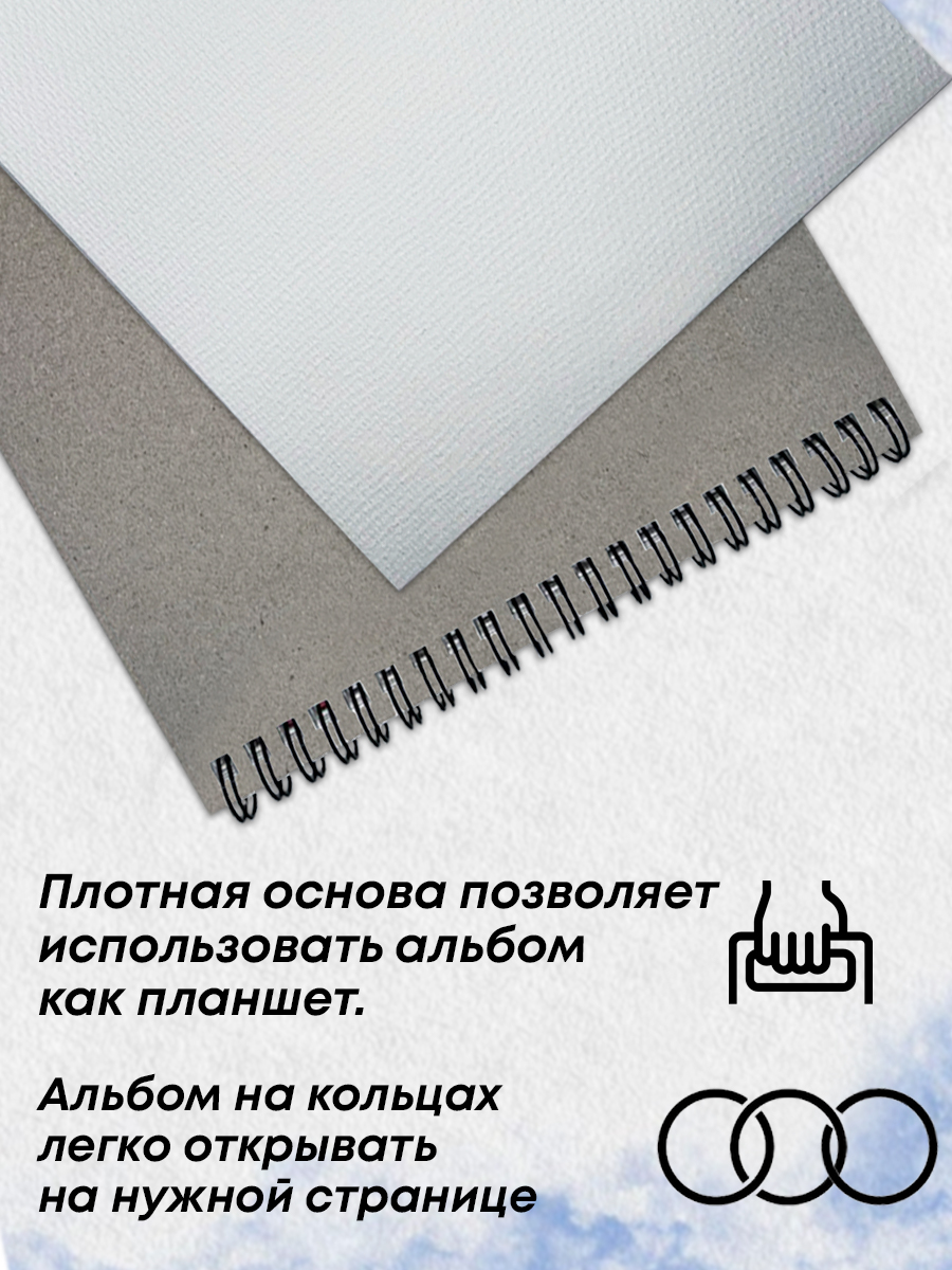 Альбом 100% целлюлоза, на кольцах, мелкое зерно 8k