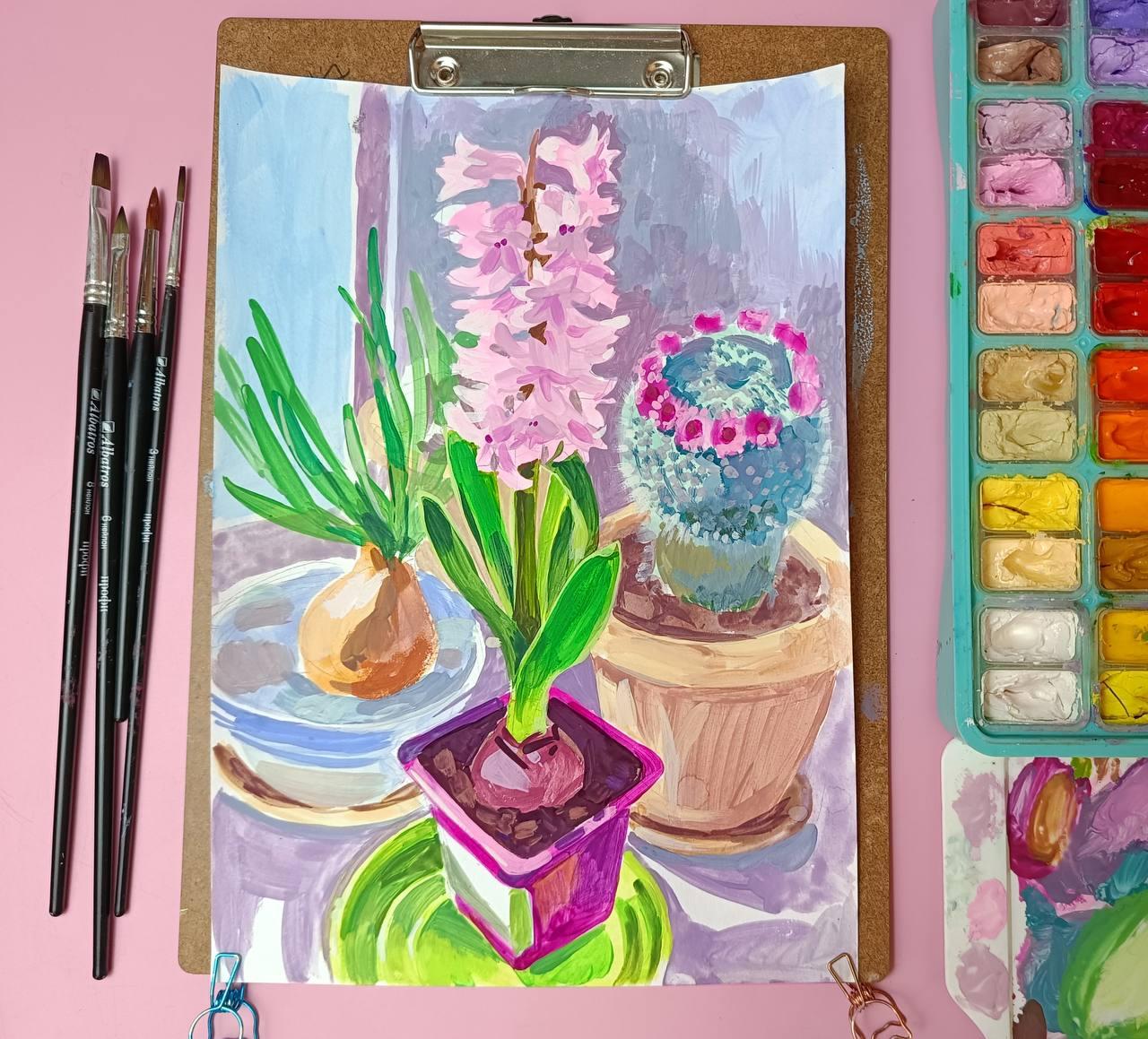 Весна на подоконнике и в палитре